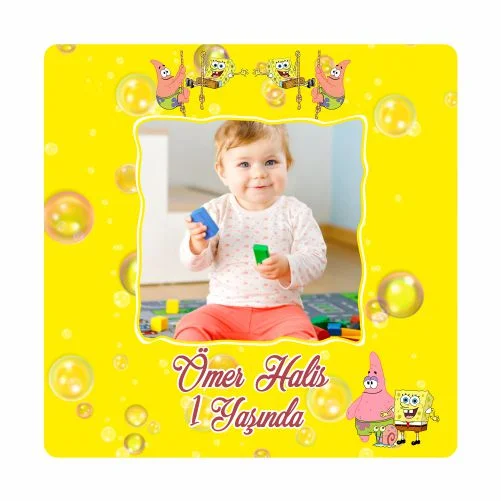 Sünger Bob Temalı Doğum Günü Magneti